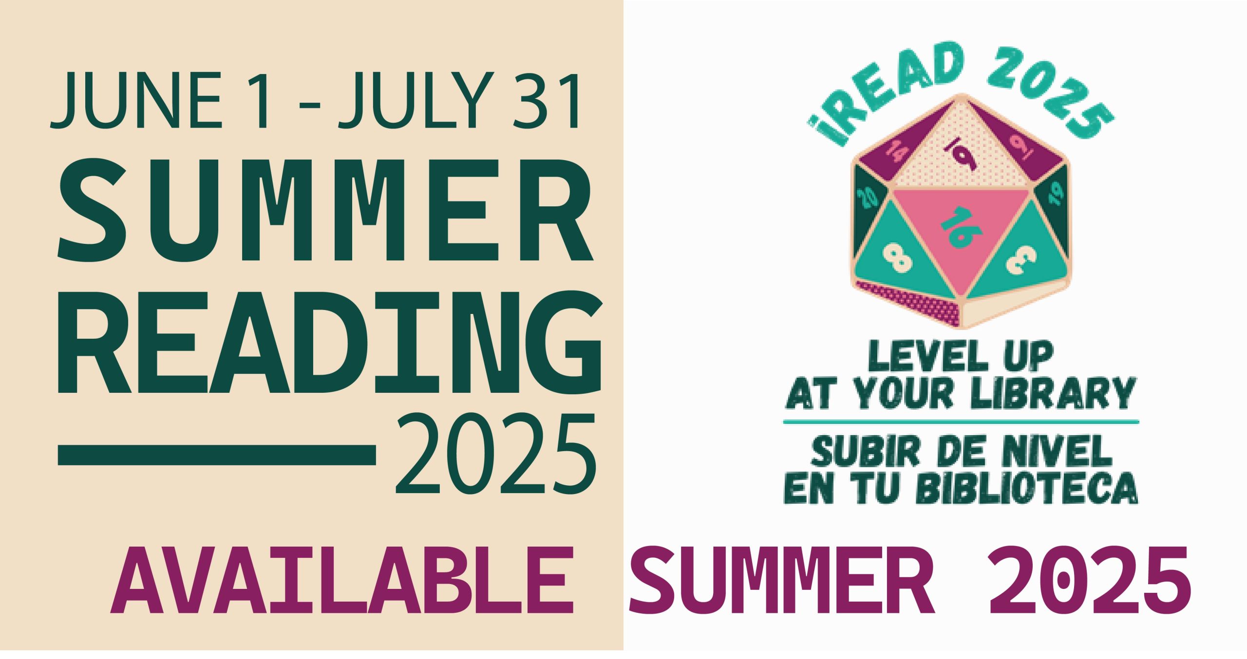 Find Your Voice! Summer Reading. June 1st to July 31st.